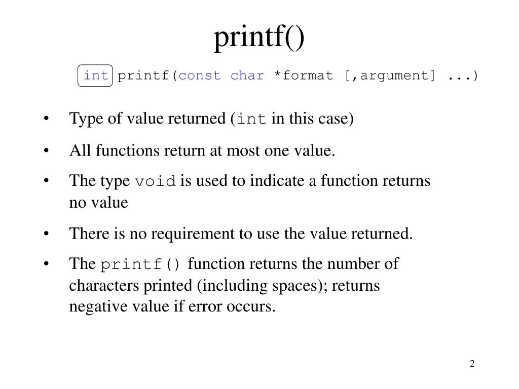 Functions of print