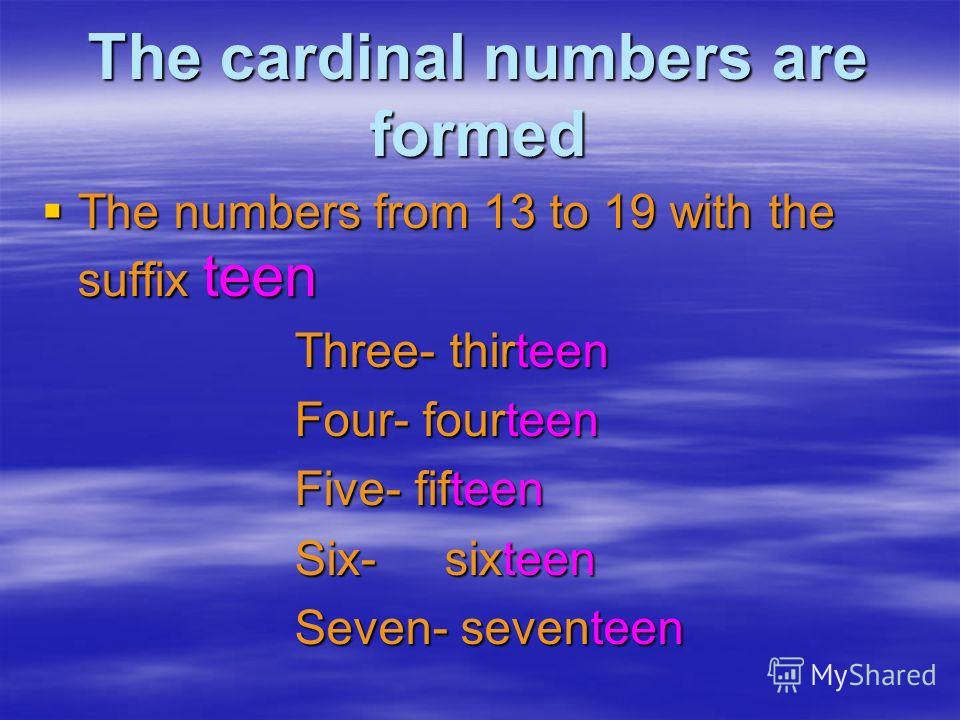 The cardinal numbers