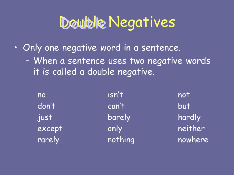 Double Negatives in English—Explanation & Examples