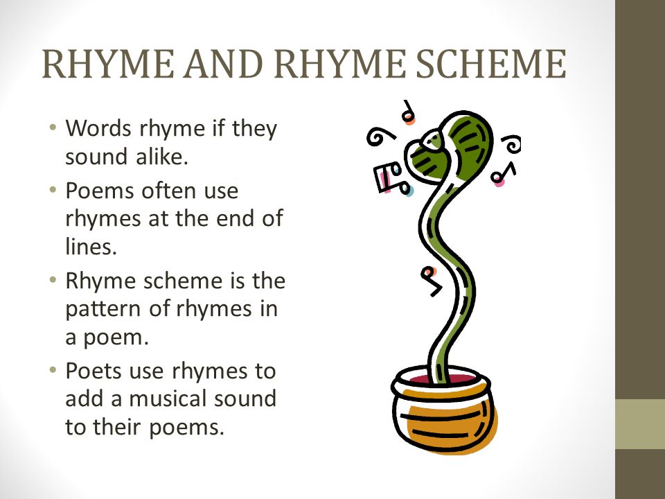 Rhyming words poems for kids