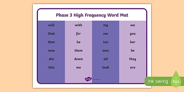 What are high frequency words