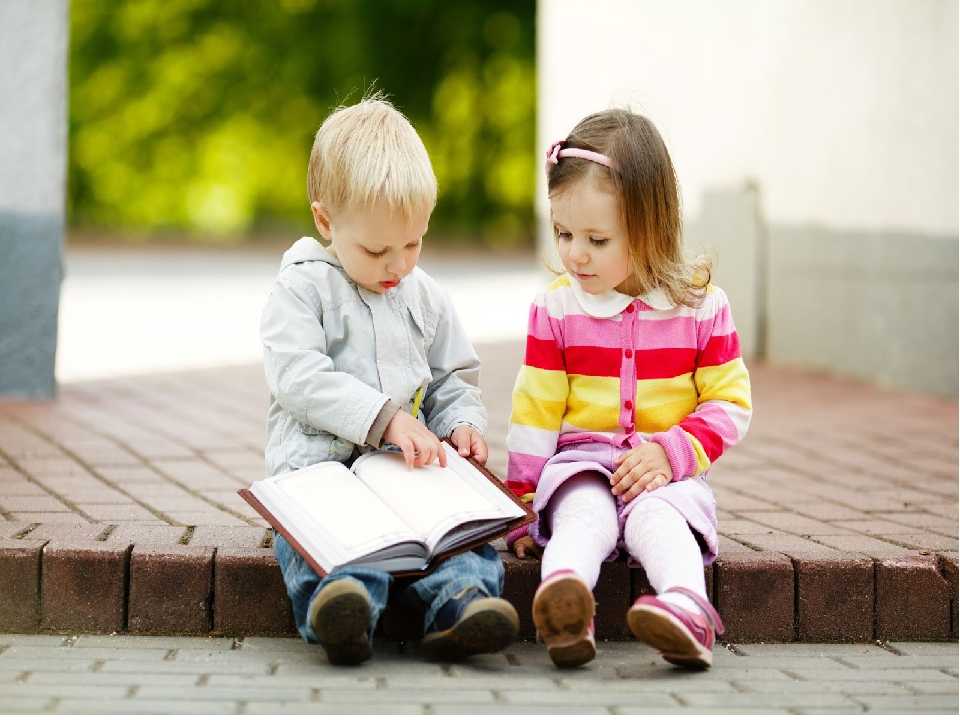 Children reading together