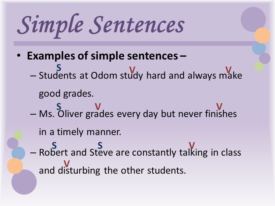 Sentences in english