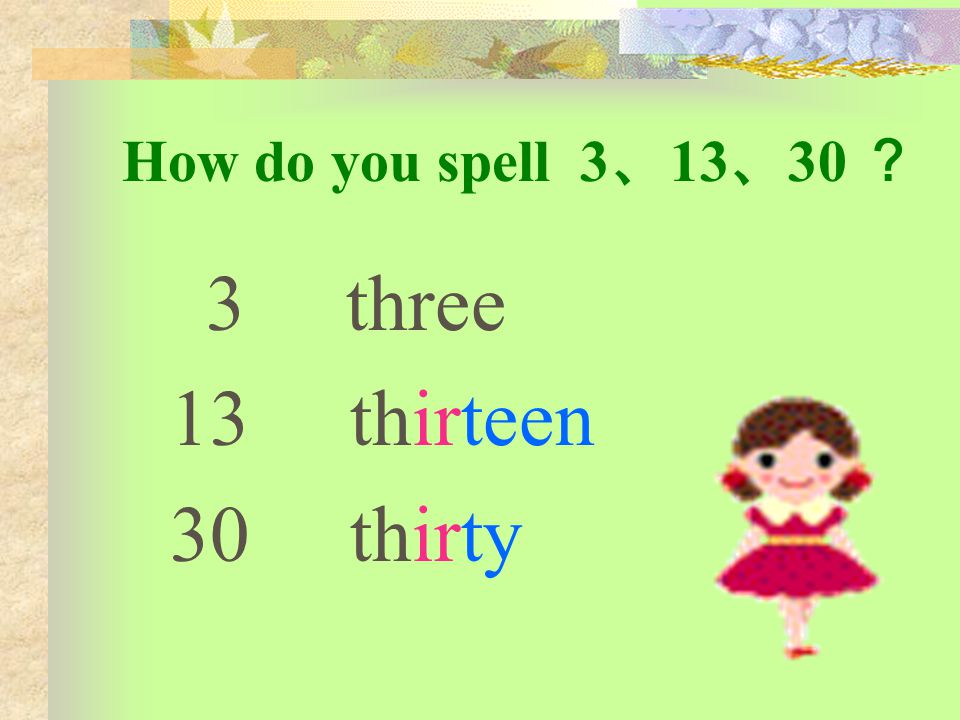 how do you spell number three