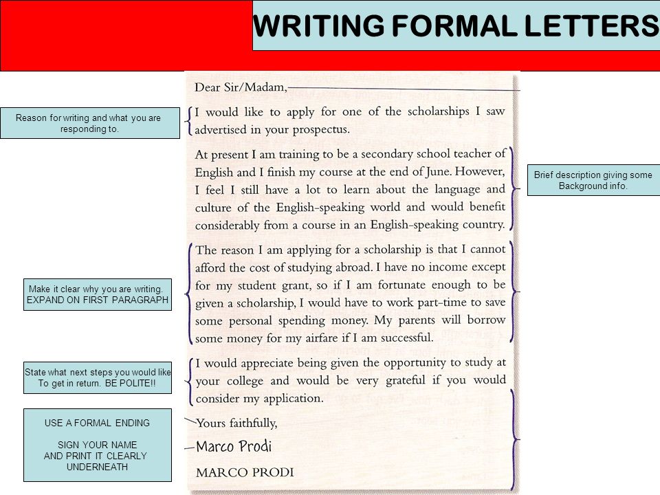 Write formal letter