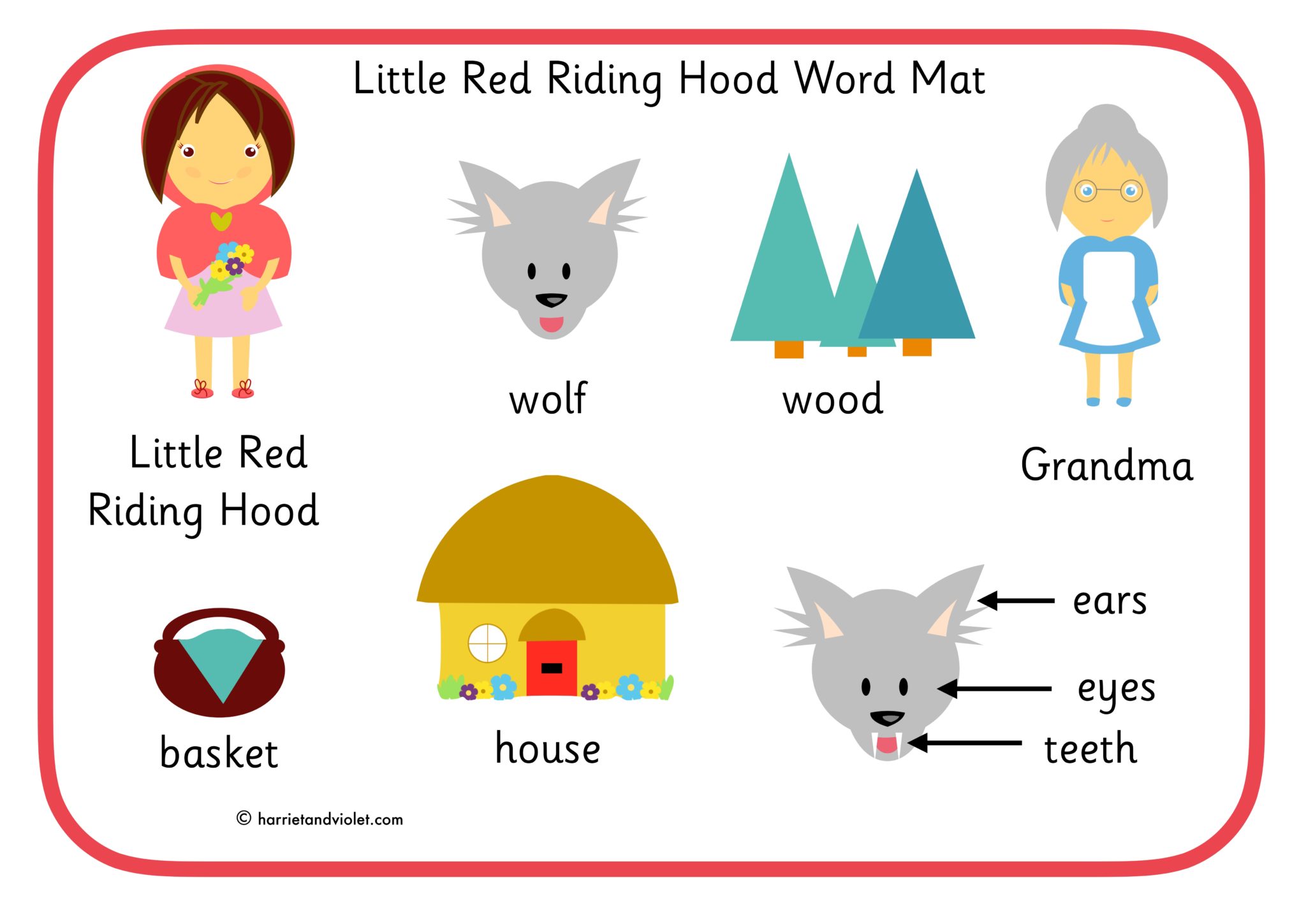 Text little red riding hood